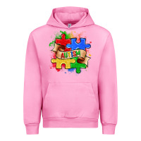 Fuchsia Pink autism puzzle pieces Urban Hoodie - Zillion Design Studio