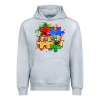 Heather Grey autism puzzle pieces Urban Hoodie - Zillion Design Studio