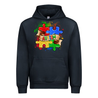 Navy autism puzzle pieces Urban Hoodie - Zillion Design Studio