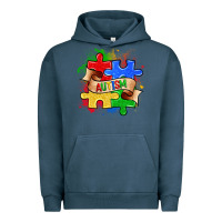 Pigment Midnight Navy autism puzzle pieces Urban Hoodie - Zillion Design Studio