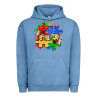 Pigment Pebble Blue autism puzzle pieces Urban Hoodie - Zillion Design Studio