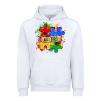White autism puzzle pieces Urban Hoodie - Zillion Design Studio