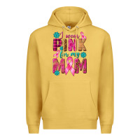 Antique Gold I Wear Pink For My Mom with Butterfly Premium Hoodie - texasbilliewilder