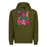 Army Green I Wear Pink For My Mom with Butterfly Premium Hoodie - texasbilliewilder