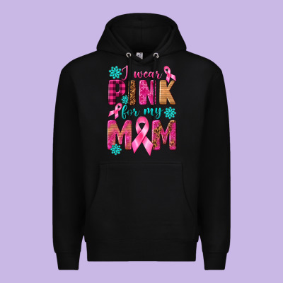 I Wear Pink For My Mom With Butterfly Premium Hoodie Designed By Texasbilliewilder
