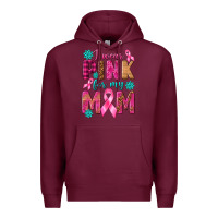 Burgundy I Wear Pink For My Mom with Butterfly Premium Hoodie - texasbilliewilder