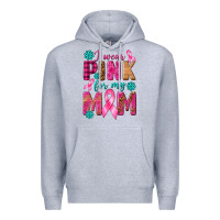 Heather Grey I Wear Pink For My Mom with Butterfly Premium Hoodie - texasbilliewilder