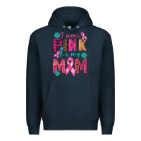 Navy I Wear Pink For My Mom with Butterfly Premium Hoodie - texasbilliewilder