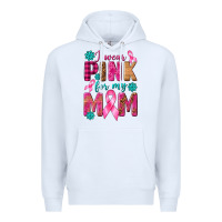 White I Wear Pink For My Mom with Butterfly Premium Hoodie - texasbilliewilder