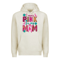 Oatmeal Heather I Wear Pink For My Mom with Butterfly Premium Hoodie - texasbilliewilder