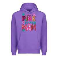 Purple I Wear Pink For My Mom with Butterfly Premium Hoodie - texasbilliewilder