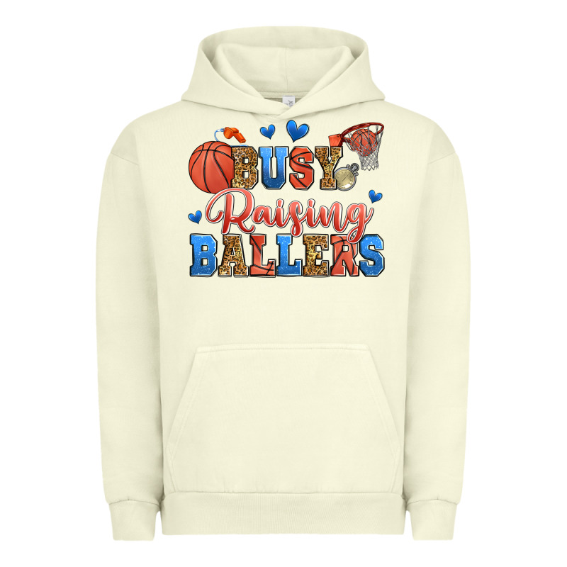 Busy Raising Ballers Basketball Urban Hoodie by Zillion Design Studio | Teevron