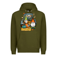 Army Green farm truck autumn gnomes Premium Hoodie - RanaPortraitStore