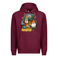 Burgundy farm truck autumn gnomes Premium Hoodie - RanaPortraitStore