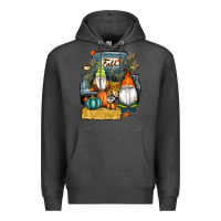 Charcoal Heather farm truck autumn gnomes Premium Hoodie - RanaPortraitStore
