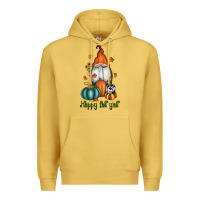 Antique Gold happy fall y'all gnome Premium Hoodie - RanaPortraitStore
