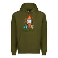 Army Green happy fall y'all gnome Premium Hoodie - RanaPortraitStore