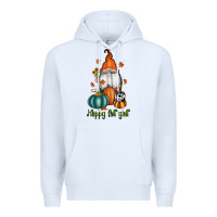 White happy fall y'all gnome Premium Hoodie - RanaPortraitStore