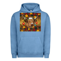 Pigment Pebble Blue christmas highland cow tumbler Urban Hoodie - RanaPortraitStore