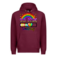 Burgundy gay pride loading Premium Hoodie - Zillion Design Studio