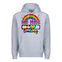 Heather Grey gay pride loading Premium Hoodie - Zillion Design Studio