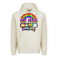 Oatmeal Heather gay pride loading Premium Hoodie - Zillion Design Studio