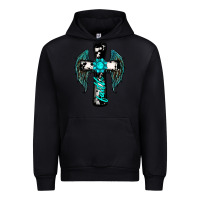Black cross faith gemstone wings Urban Hoodie - RanaPortraitStore