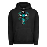 Pigment Black cross faith gemstone wings Urban Hoodie - RanaPortraitStore