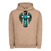 Pigment Burro cross faith gemstone wings Urban Hoodie - RanaPortraitStore