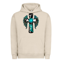 Pigment French Oak cross faith gemstone wings Urban Hoodie - RanaPortraitStore