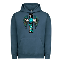 Pigment Midnight Navy cross faith gemstone wings Urban Hoodie - RanaPortraitStore