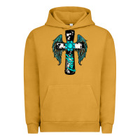 Pigment Peanut Butter cross faith gemstone wings Urban Hoodie - RanaPortraitStore