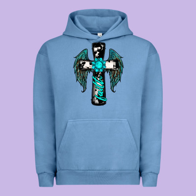 Cross Faith Gemstone Wings Urban Hoodie Designed By Ranaportraitstore