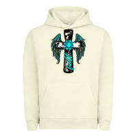 Pigment Pistachio cross faith gemstone wings Urban Hoodie - RanaPortraitStore