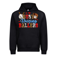 Black busy raising ballers baseball Urban Hoodie - Zillion Design Studio