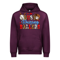 Mauve Wine busy raising ballers baseball Urban Hoodie - Zillion Design Studio