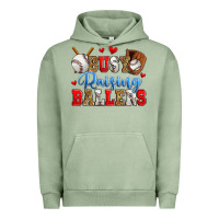 Pigment Oil Green busy raising ballers baseball Urban Hoodie - Zillion Design Studio