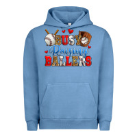 Pigment Pebble Blue busy raising ballers baseball Urban Hoodie - Zillion Design Studio