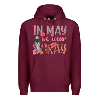 Burgundy In May We Wear Gray Premium Hoodie - texasbilliewilder