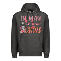 Charcoal Heather In May We Wear Gray Premium Hoodie - texasbilliewilder