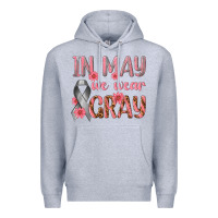 Heather Grey In May We Wear Gray Premium Hoodie - texasbilliewilder