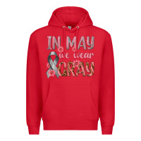Red In May We Wear Gray Premium Hoodie - texasbilliewilder