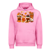 Fuchsia Pink Fall Coffee Cups Urban Hoodie - texasbilliewilder