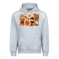Heather Grey Fall Coffee Cups Urban Hoodie - texasbilliewilder
