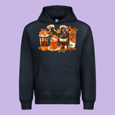 Fall Coffee Cups Urban Hoodie Designed By Texasbilliewilder
