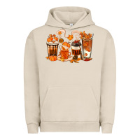 Pigment French Oak Fall Coffee Cups Urban Hoodie - texasbilliewilder