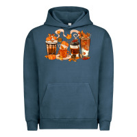 Pigment Midnight Navy Fall Coffee Cups Urban Hoodie - texasbilliewilder