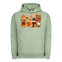 Pigment Oil Green Fall Coffee Cups Urban Hoodie - texasbilliewilder