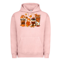 Pigment Salmon Fall Coffee Cups Urban Hoodie - texasbilliewilder