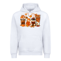 White Fall Coffee Cups Urban Hoodie - texasbilliewilder